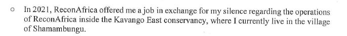 Sworn affidavit excerpt.