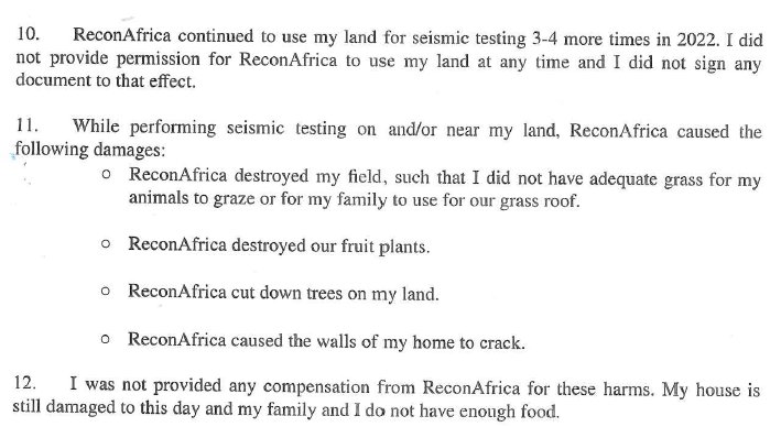 Sworn affidavit excerpt.